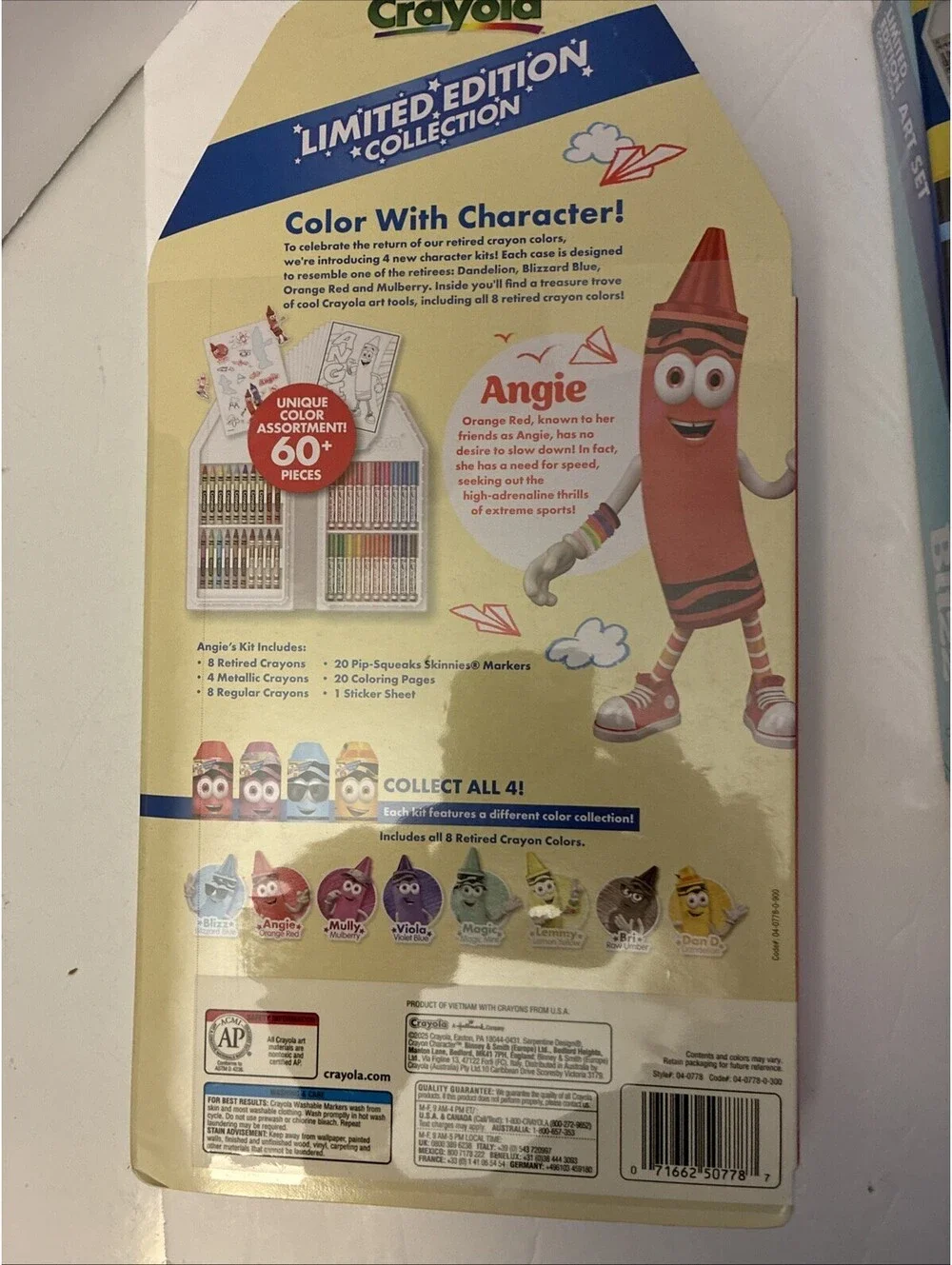 2025 CRAYOLA Limited Edition Angie Orange Red, Blizz Blue, Dan D, Mully Mulberry